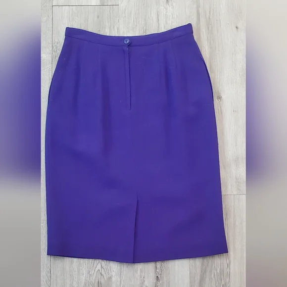 Kasper ASL Royal Purple & Gold Women's Skirt Suit Jacket & Matching Skirt Set - Picture 5 of 7